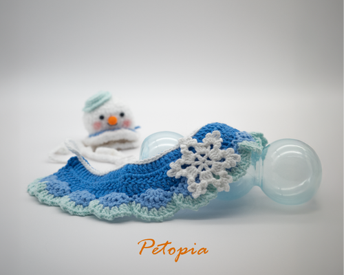 藍白漸變雪花冰霜針織