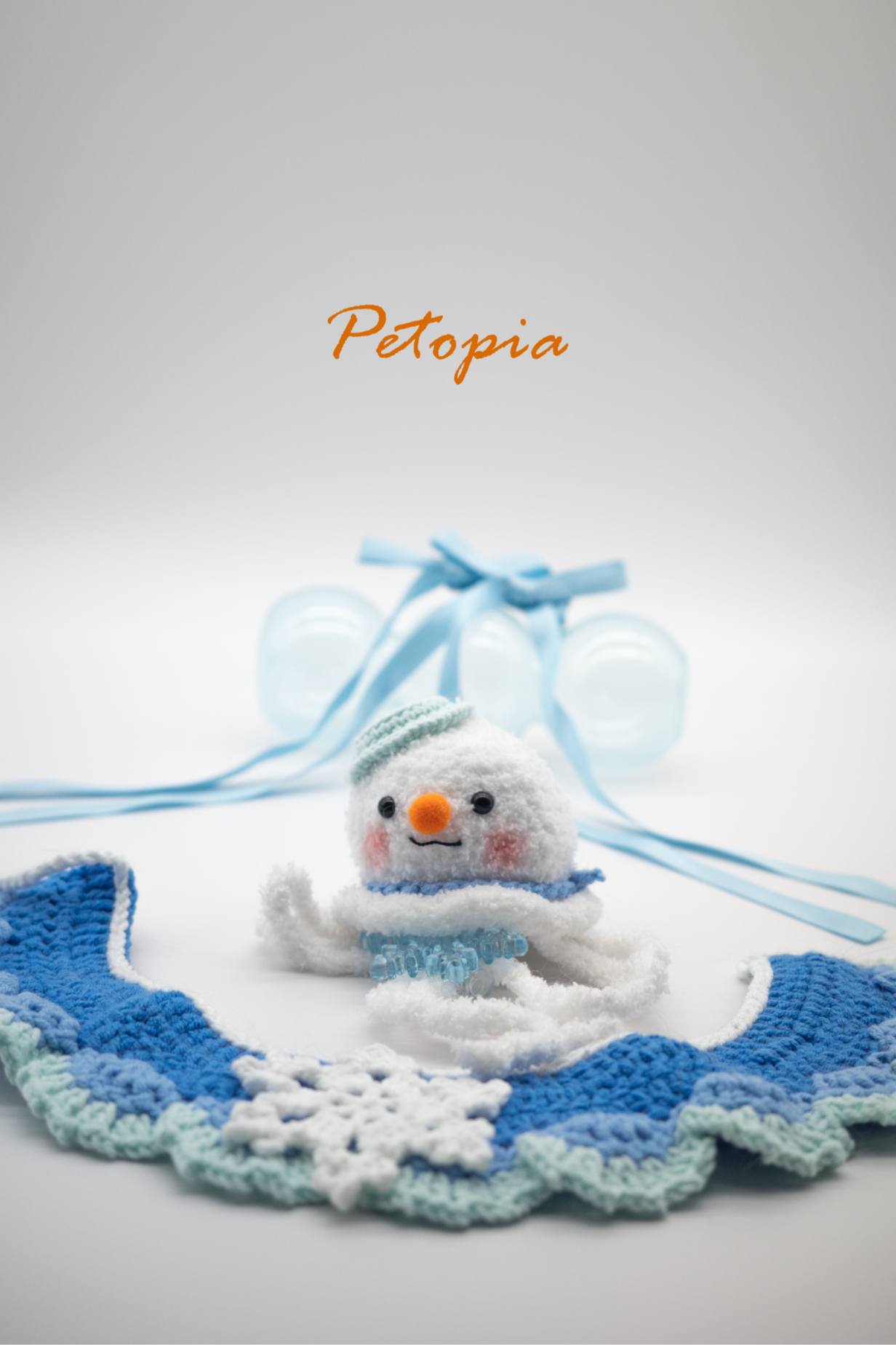 Blue-White Ombre Snowflake Frost Bib