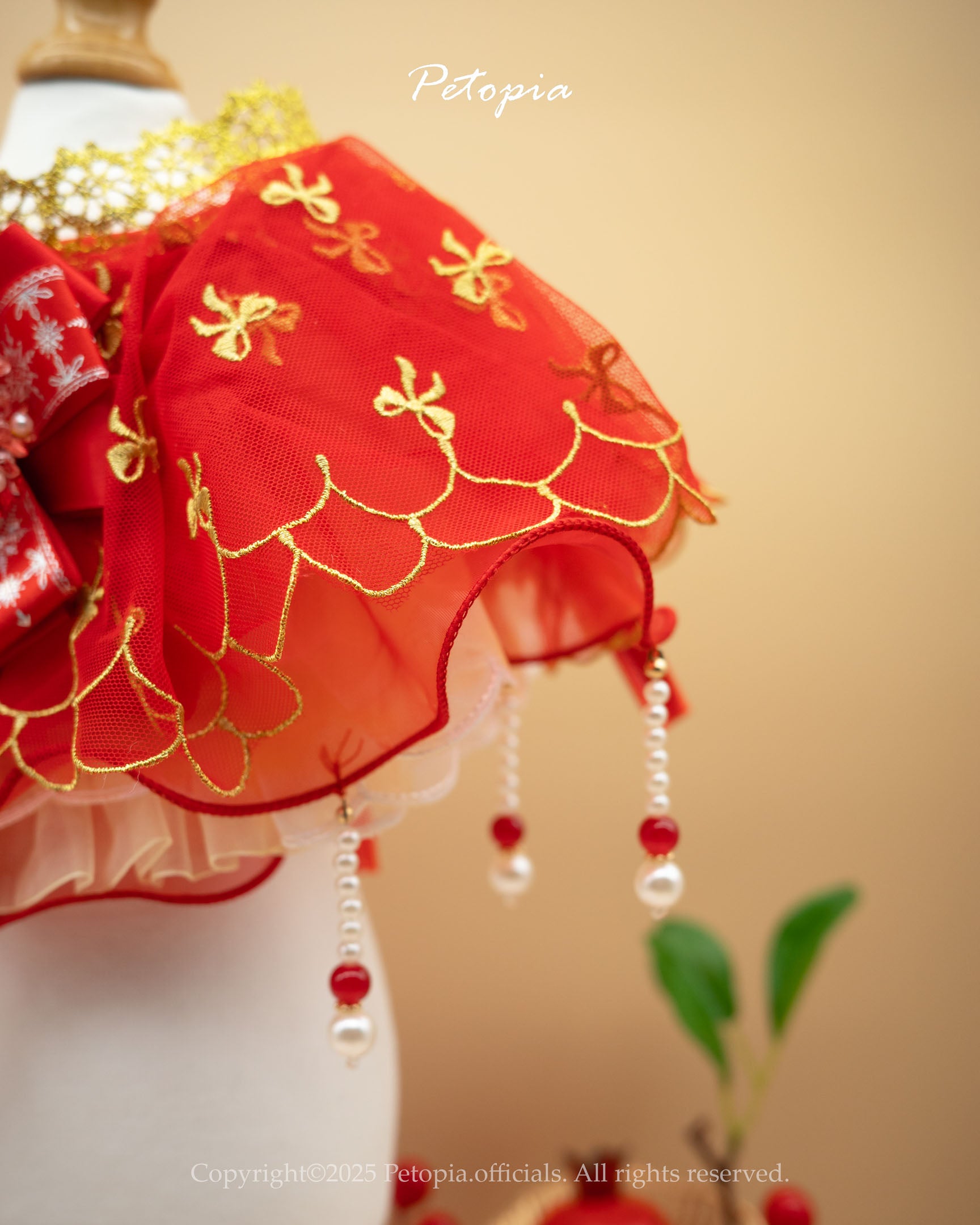 Golden Koi Pearl Bib