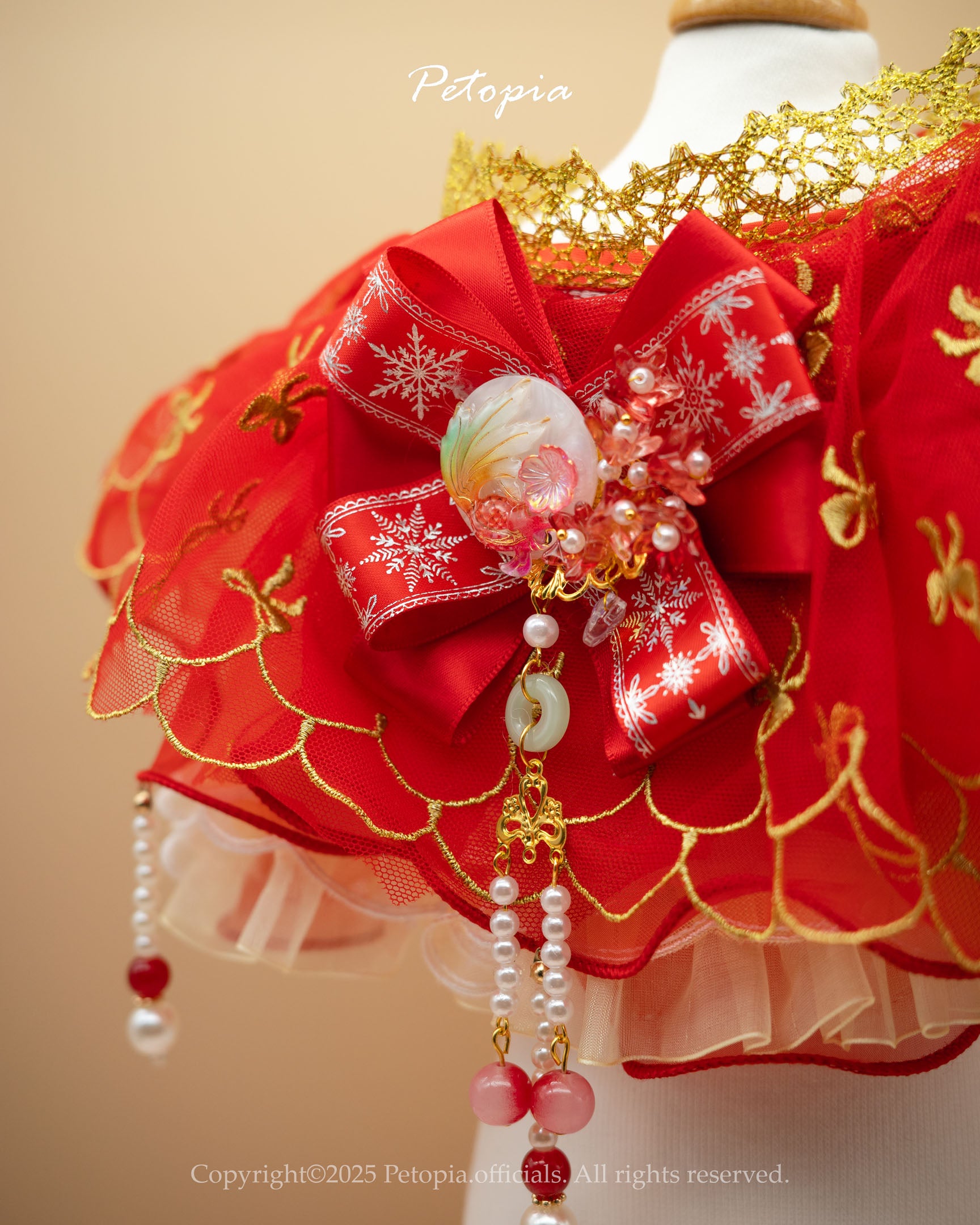 Golden Koi Pearl Bib