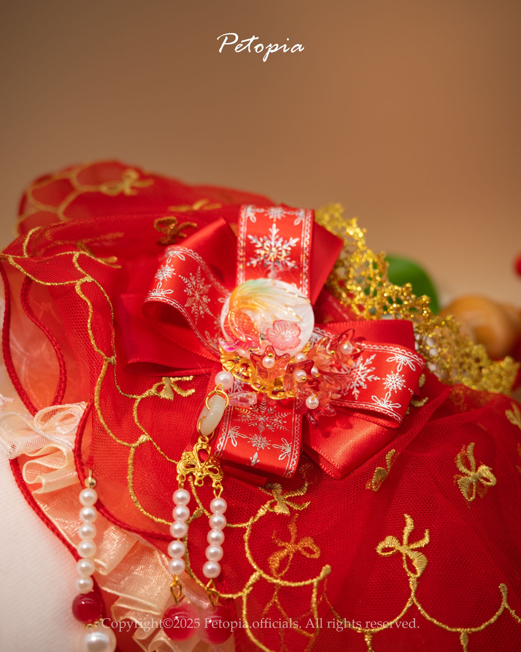 Golden Koi Pearl Bib